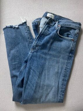 Citizens Of Humanity Straight Leg Jeans in Medium Blue Denim